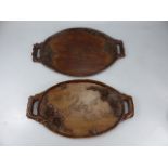 Antique pair of Black Forest carved trays