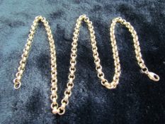 9ct Gold hallmarked Belcher chain -approx 31.6g and 52cm long