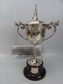 Silverplated Trophy of large form with cover and stand. Titled to Battalions South London RegT