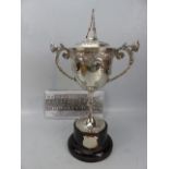 Silverplated Trophy of large form with cover and stand. Titled to Battalions South London RegT