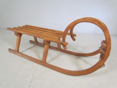 Vintage Wooden sled with turned wooden front