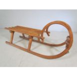 Vintage Wooden sled with turned wooden front