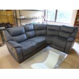 Grey upholstered corner sofa