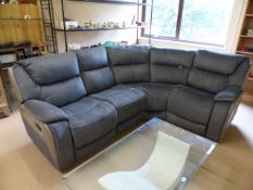 Grey upholstered corner sofa