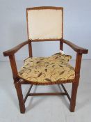 Oak dining chair in need of re-upholstery