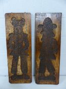 Carved Oak panels depicting Punch and Judy?