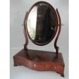 Rosewood toilet mirror with ivory escutcheon and turned ivory handles