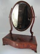 Rosewood toilet mirror with ivory escutcheon and turned ivory handles