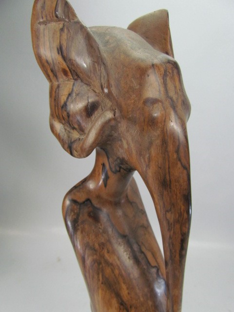 Carved African figure of an Elephant on pedestal foot - Image 2 of 4