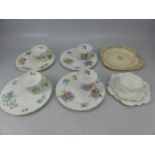 Mid Century Pottery to include Shelley Tea and Sandwich plates with saucers, Antique 'Foley' Pre