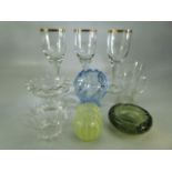 Small collection of Clear antique glassware to include a Bad Hombury glass