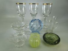 Small collection of Clear antique glassware to include a Bad Hombury glass