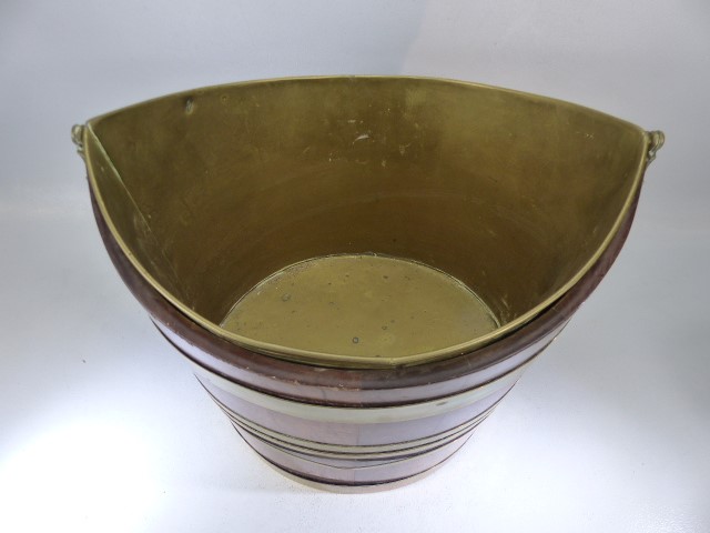 Georgian mahogany brass bound and insert wine bucket - Image 4 of 5