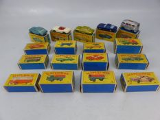 A collection of Matchbox Lesney Series die-cast models to include numbers 1,2,14, 22,25,27,30,34,
