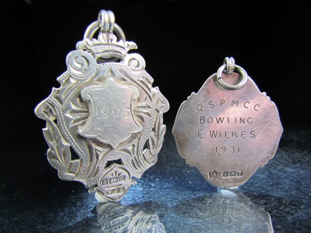 Hallmarked silver medals both set with Rose Gold plaques Approx weight - 29.2g - Image 3 of 3
