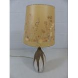 Swedish pottery lamp base with hide and dry flower shade