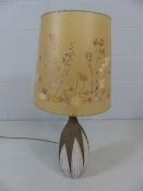 Swedish pottery lamp base with hide and dry flower shade