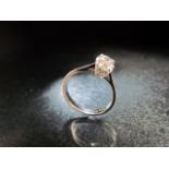 18ct White Gold Substantial Diamond ring of approx 1.3pt