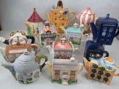 Selection of Large Novelty teapots approx 13.