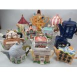 Selection of Large Novelty teapots approx 13.