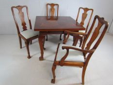 Walnut Veneer dining table with 5 matching chairs