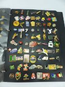 Album containing over 200 approx lapel badges