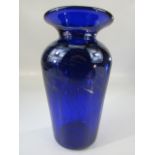 Bristol Blue glass vase with twisted decoration