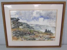 Nigel Cameron - watercolour of a moorland scene