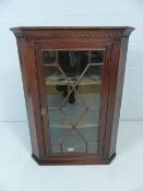 Astragal Glazed antique corner cabinet. George III c.1810 mahogany. Original 1986 receipt in office