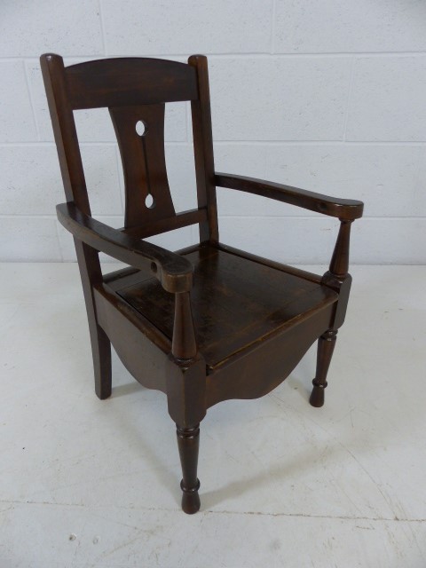 Mid Victorian childs commode chair