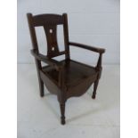 Mid Victorian childs commode chair