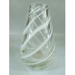 Modern studio Art Glass vase with twisted decoration