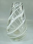 Modern studio Art Glass vase with twisted decoration