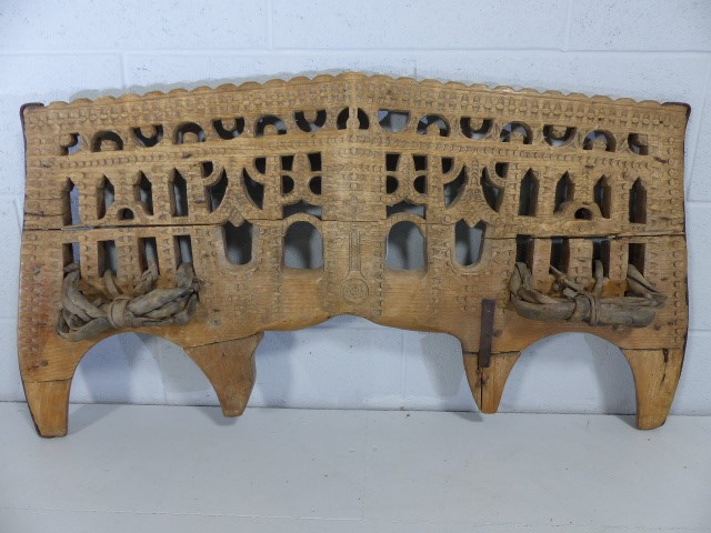 Portuguese set of Yokes with heavily carved detailing over top