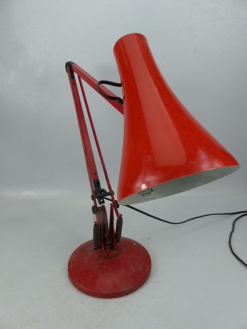Red vintage angle poise lamp - Image 4 of 7