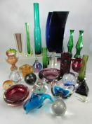 Selection of glassware to include Avon, Whitefriars, Langham glassware etc