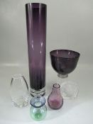 Unmarked studio glassware (6) in total