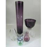 Unmarked studio glassware (6) in total