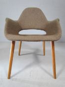 Mid Century Style fabric upholstered armchair