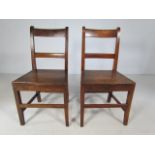 Pair of oak planked chairs