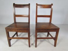 Pair of oak planked chairs