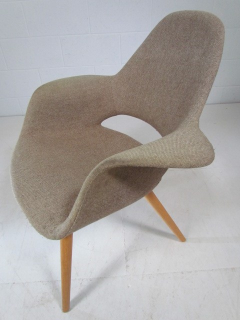 Mid Century Style fabric upholstered armchair - Image 3 of 5