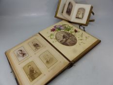 Antique photograph album and one other, both fitted with leather and brass