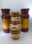 Two West German vases and one other