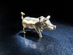 Brass vesta case in the form of a pig