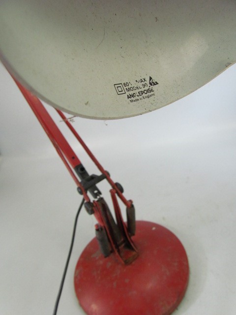 Red vintage angle poise lamp - Image 7 of 7