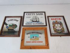 Advertising mirrors depicting the Cutty Sark and three others