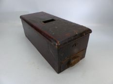 Antique wooden till with brass fittings