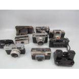 Selection of vintage cameras to include Kodak and canon etc