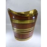 Georgian mahogany brass bound and insert wine bucket